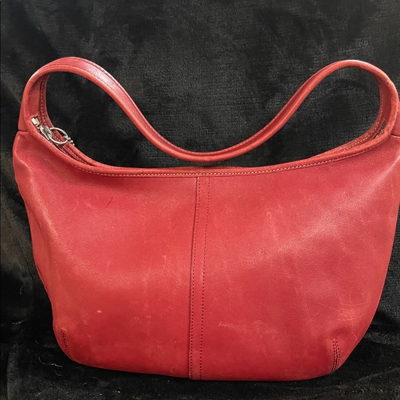 Vintage COACH 9219 Ergo Hobo Shoulder Bag Red Cowhide Leather